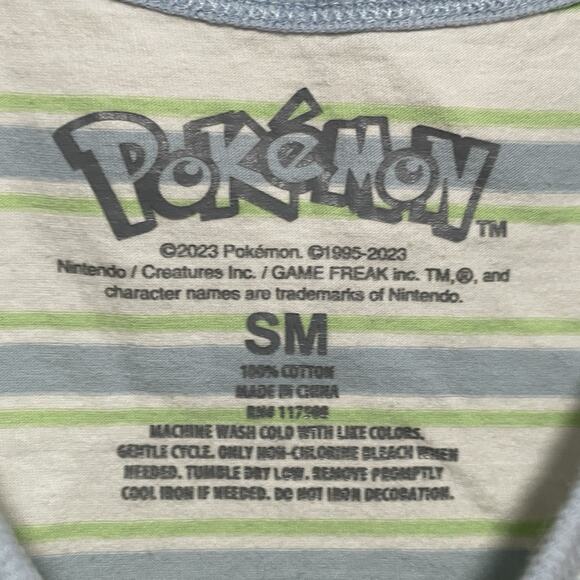 Pokemon Womens Emboidered Tank Top Size Small Pikachu Togedemaru Stripes Floral - Picture 2 of 4